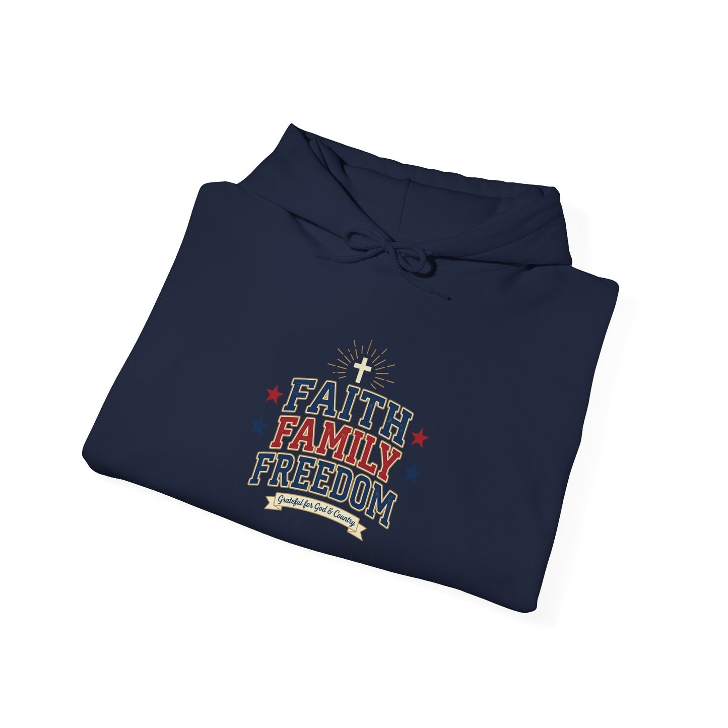 Faith Family Freedom Hoodie | patriotic, faith-based, vintage Americana