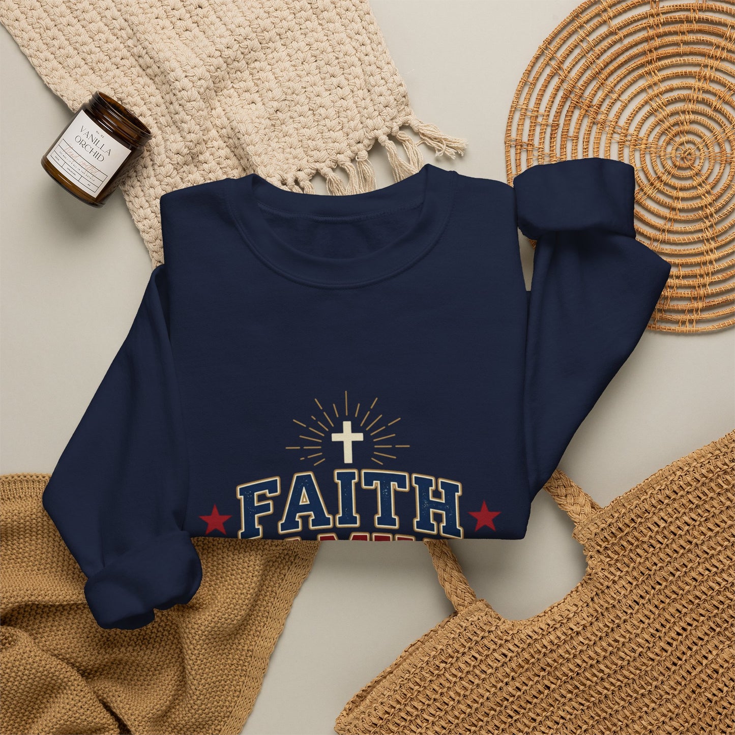 Faith Family Freedom Sweatshirt | Patriotic, Faith-Based Vintage Americana