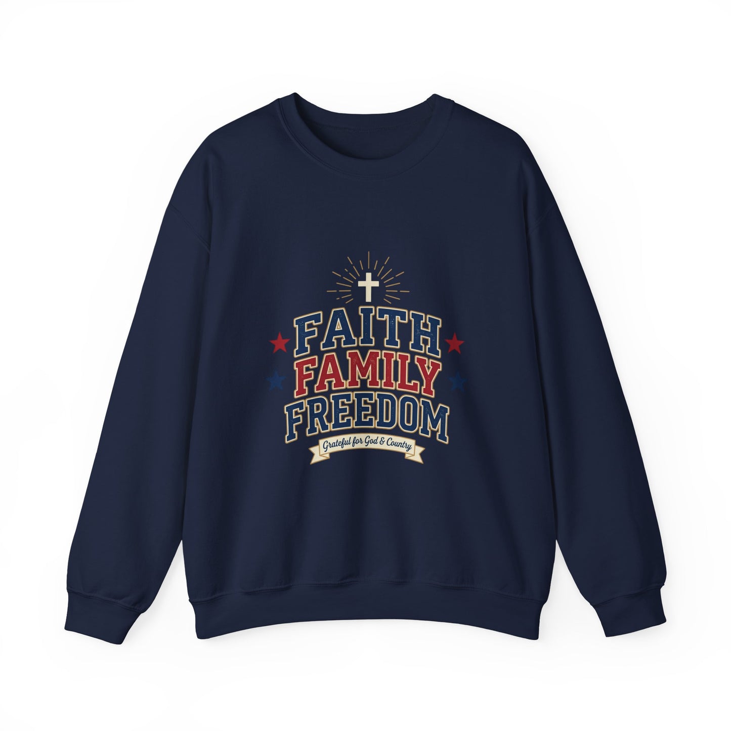 Faith Family Freedom Sweatshirt | Patriotic, Faith-Based Vintage Americana