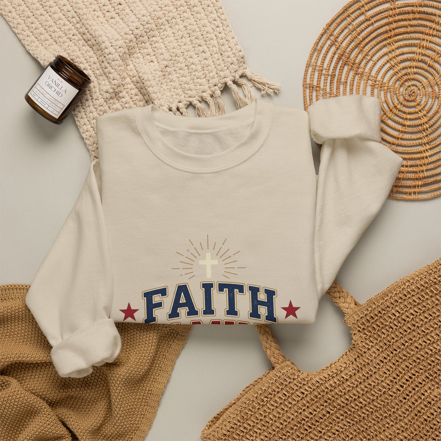 Faith Family Freedom Sweatshirt | Patriotic, Faith-Based Vintage Americana
