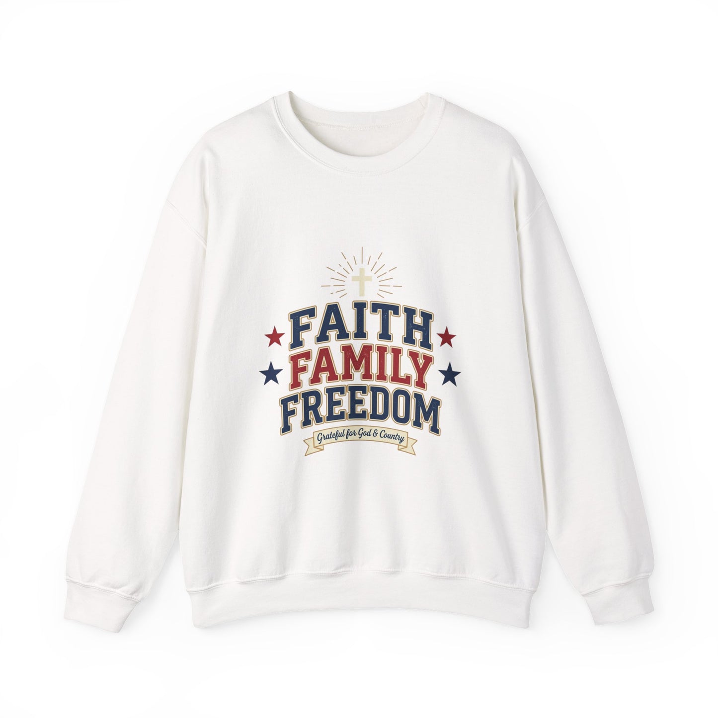 Faith Family Freedom Sweatshirt | Patriotic, Faith-Based Vintage Americana