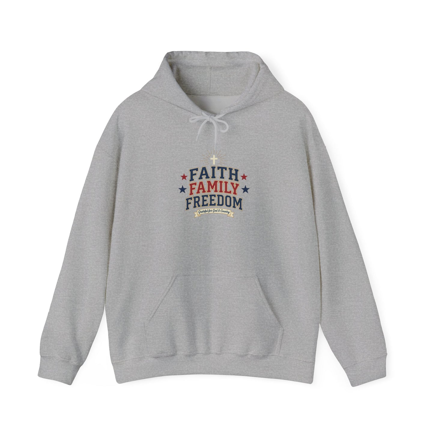 Faith Family Freedom Hoodie | patriotic, faith-based, vintage Americana