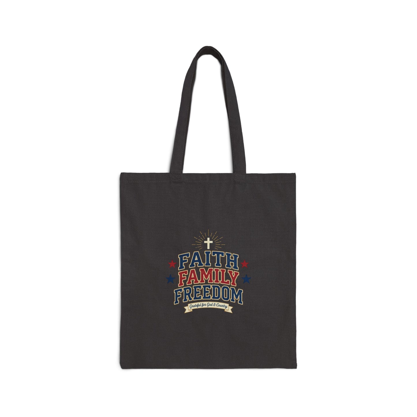 Faith Family Freedom Tote, patriotic faith-based vintage Americana, July 4th
