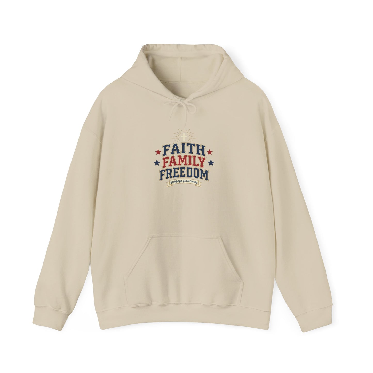 Faith Family Freedom Hoodie | patriotic, faith-based, vintage Americana