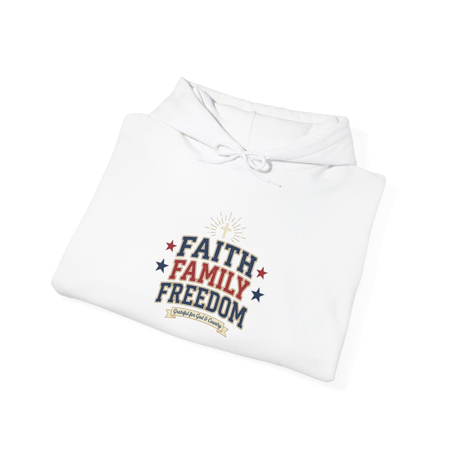 Faith Family Freedom Hoodie | patriotic, faith-based, vintage Americana
