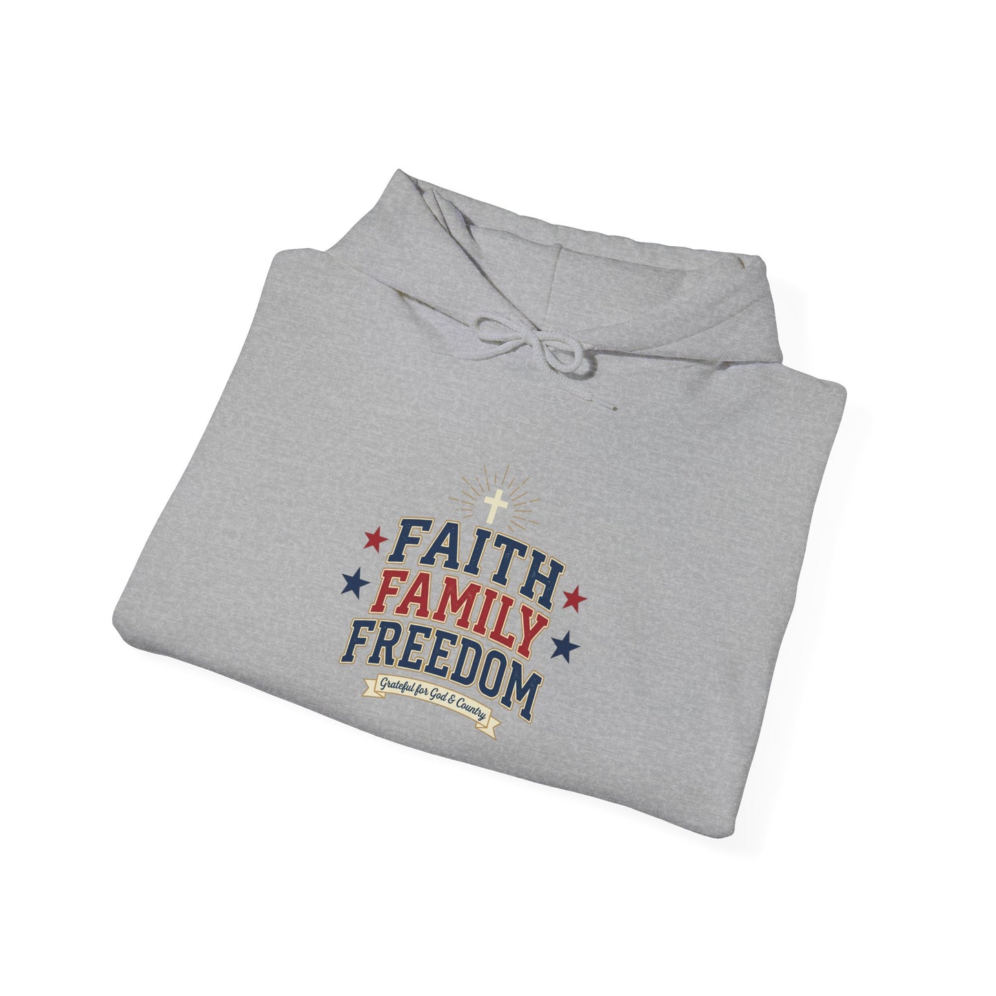 Faith Family Freedom Hoodie | patriotic, faith-based, vintage Americana