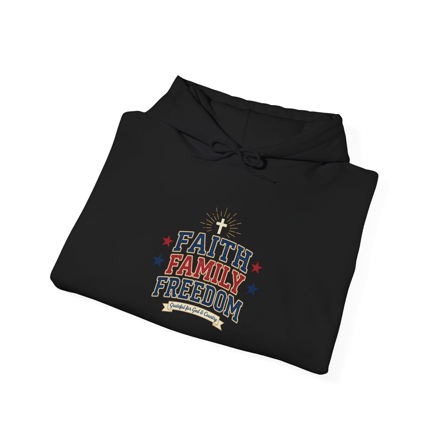 Faith Family Freedom Hoodie | patriotic, faith-based, vintage Americana
