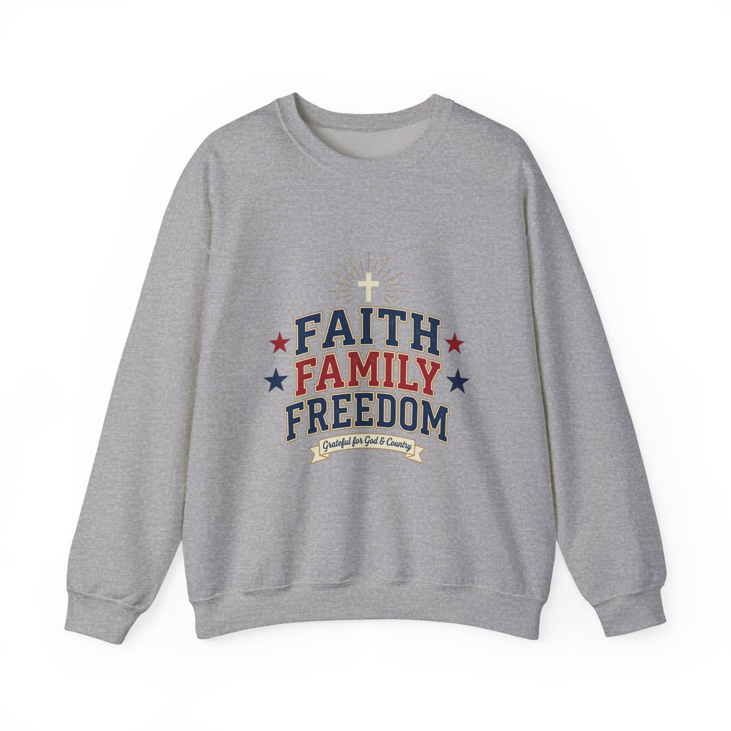 Faith Family Freedom Sweatshirt | Patriotic, Faith-Based Vintage Americana