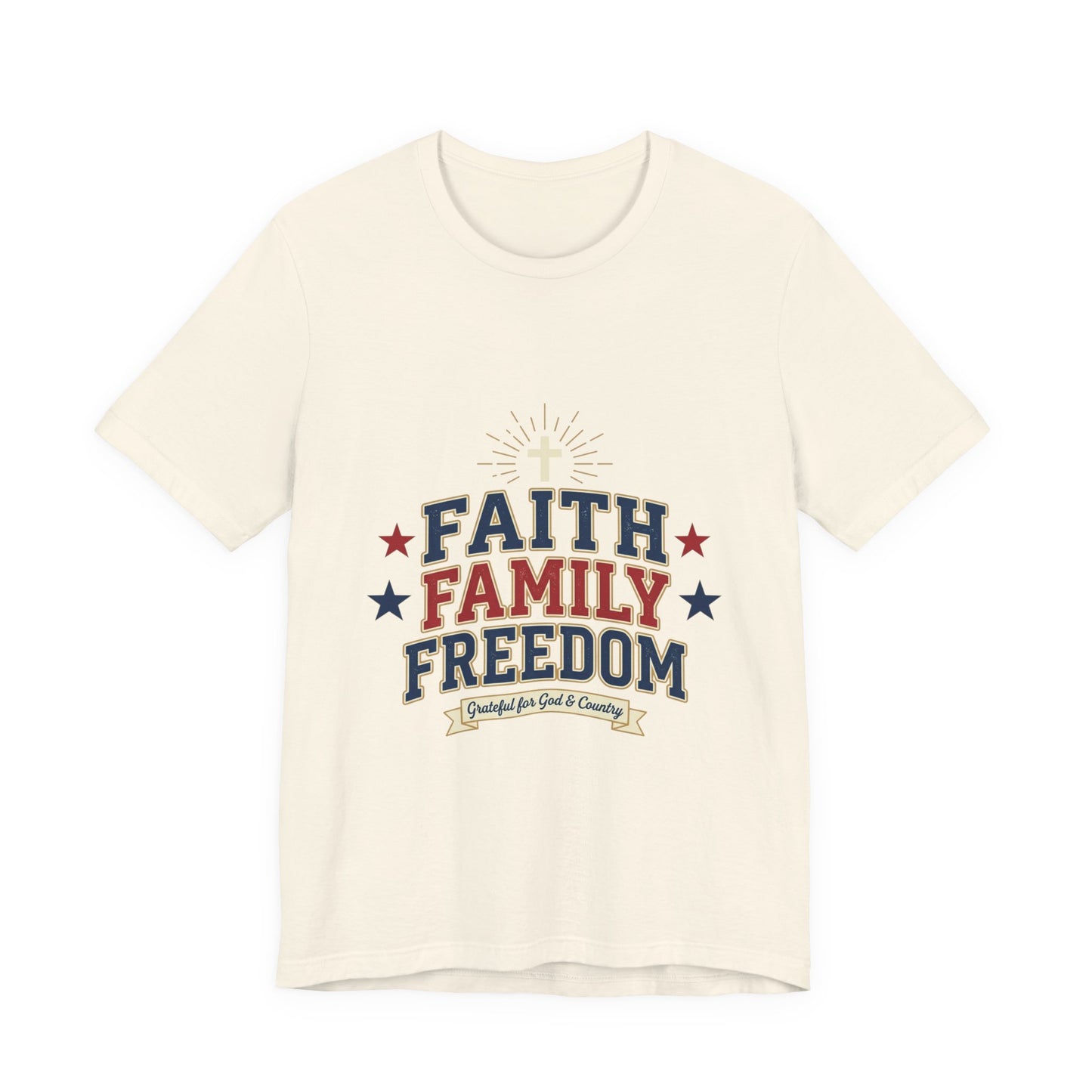 Faith Family Freedom Tee | Patriotic, Faith-Based July 4th, Vintage Americana