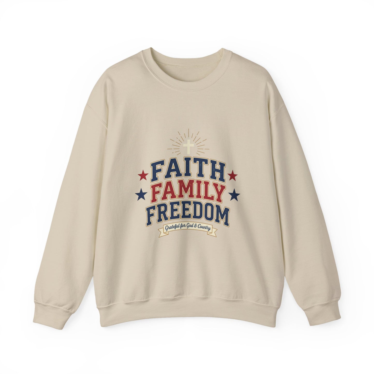 Faith Family Freedom Sweatshirt | Patriotic, Faith-Based Vintage Americana