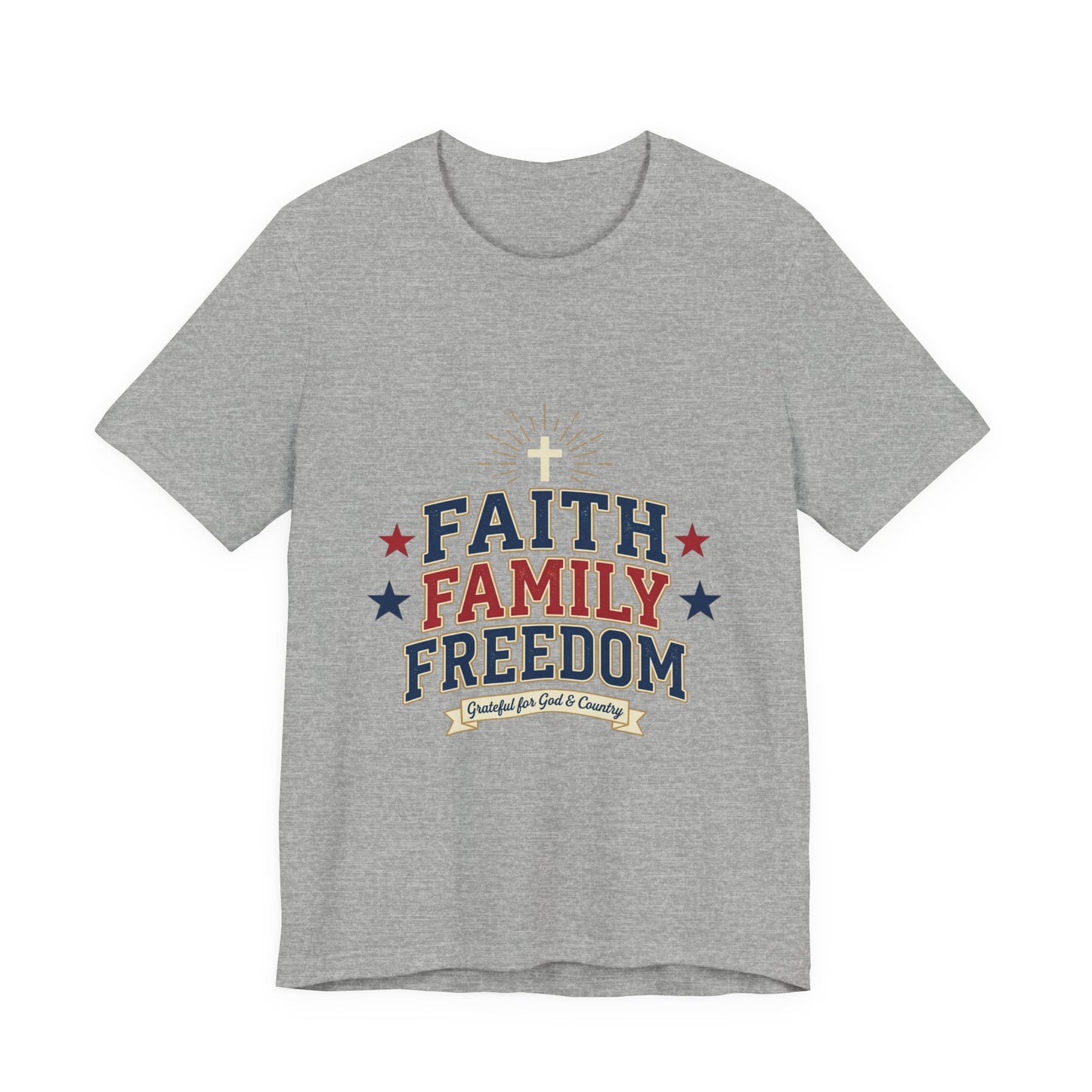 Faith Family Freedom Tee | Patriotic, Faith-Based July 4th, Vintage Americana