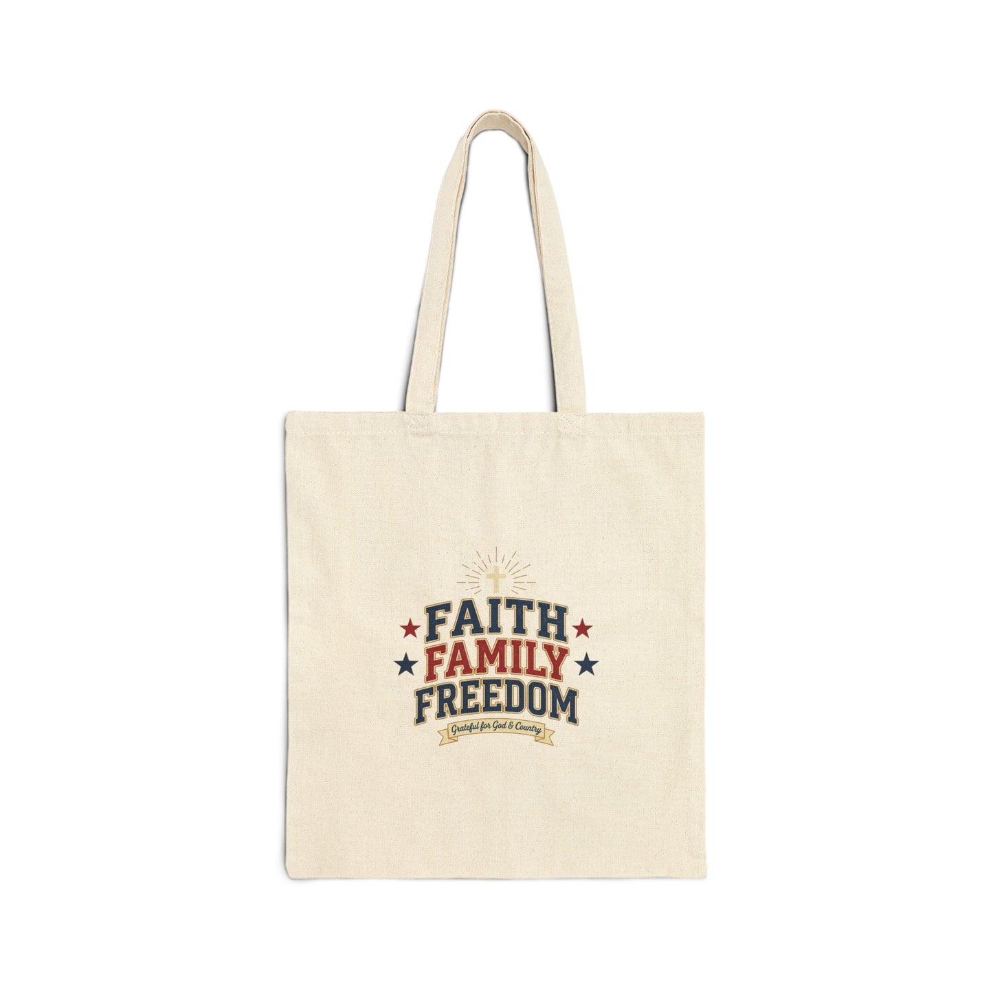 Faith Family Freedom Tote, patriotic faith-based vintage Americana, July 4th