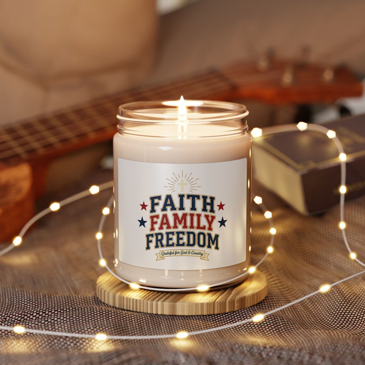 Faith Family Freedom Candle | Patriotic Soy Candle, 4th of July, Vintage Americana