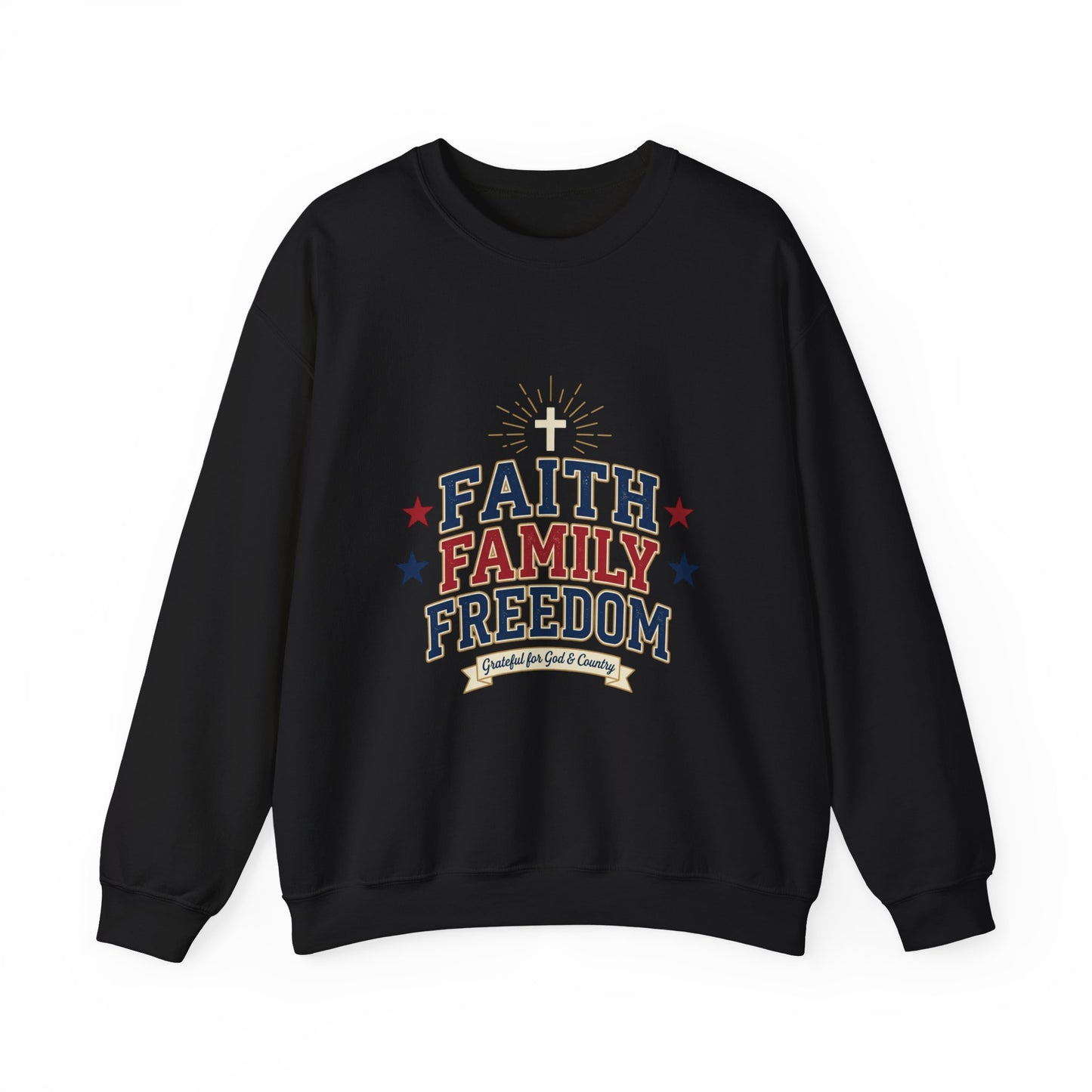 Faith Family Freedom Sweatshirt | Patriotic, Faith-Based Vintage Americana