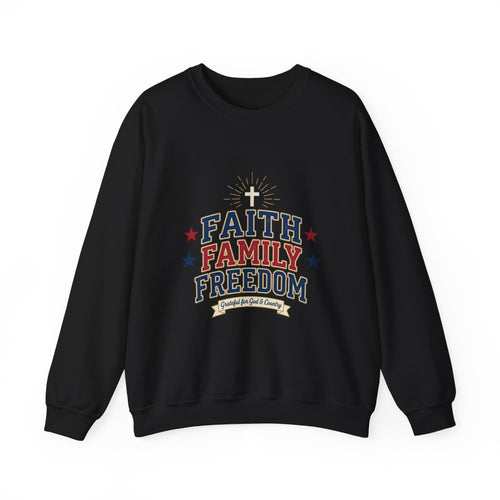 Faith Family Freedom Sweatshirt | Patriotic, Faith-Based Vintage Americana