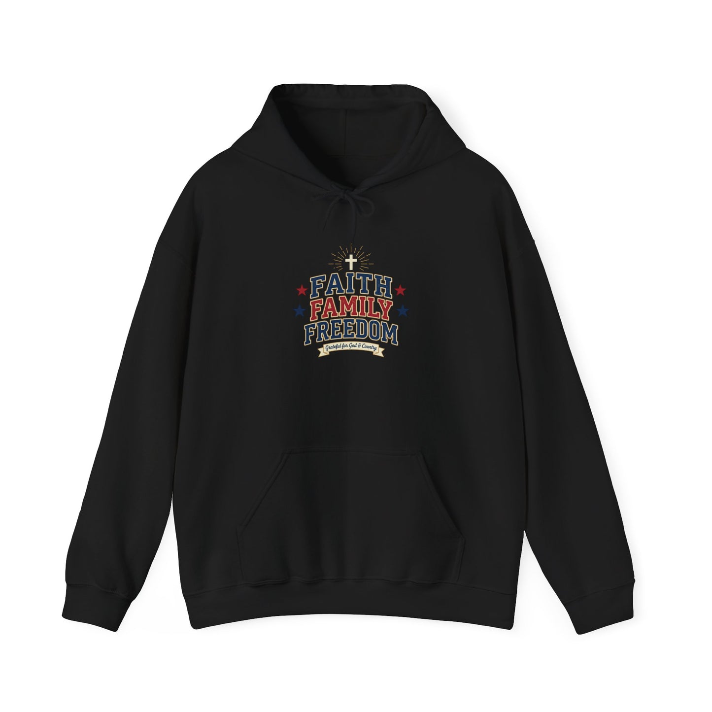 Faith Family Freedom Hoodie | patriotic, faith-based, vintage Americana