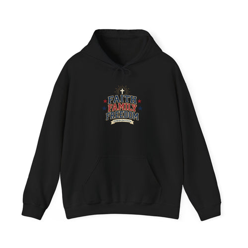Faith Family Freedom Hoodie | patriotic, faith-based, vintage Americana