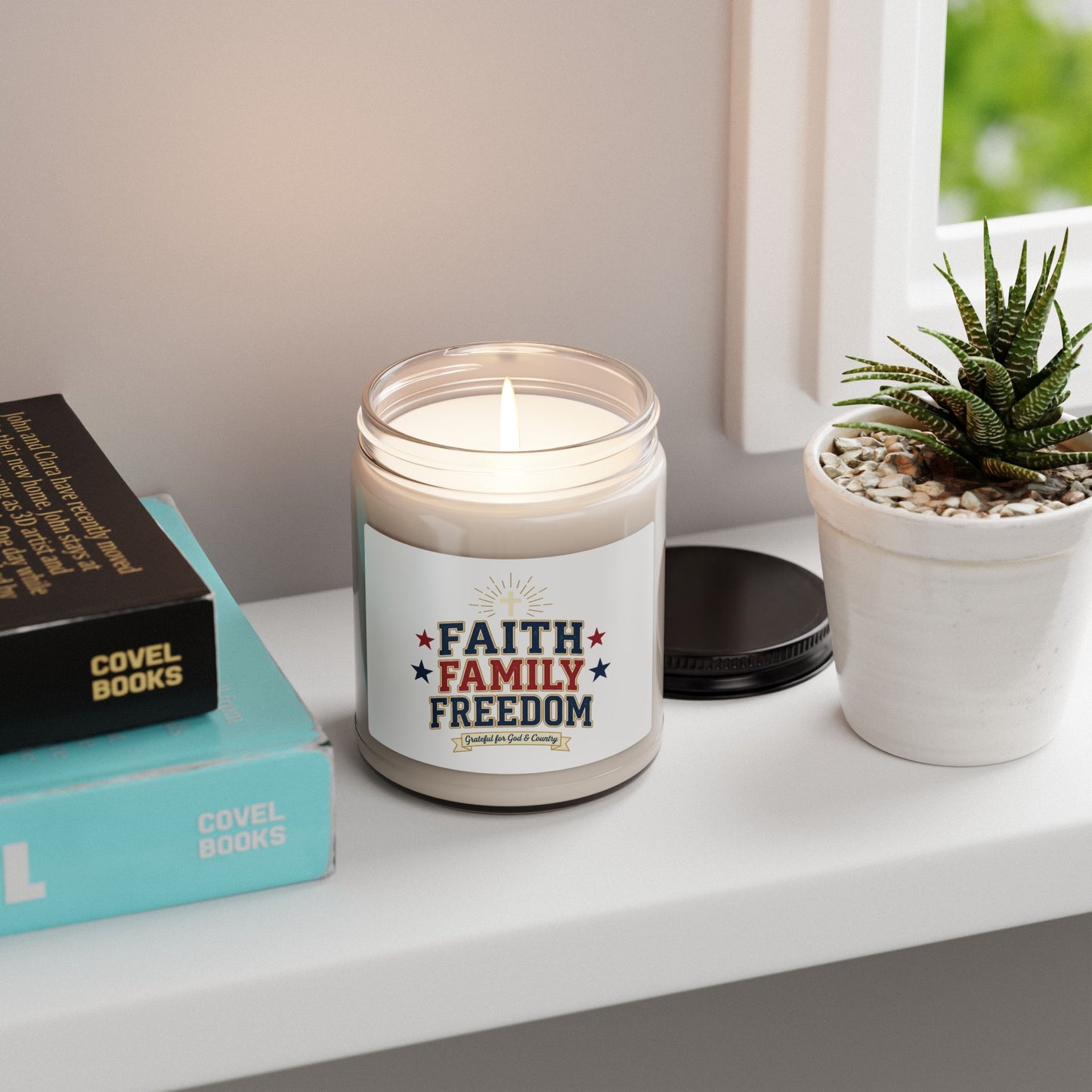 Faith Family Freedom Candle | Patriotic Soy Candle, 4th of July, Vintage Americana