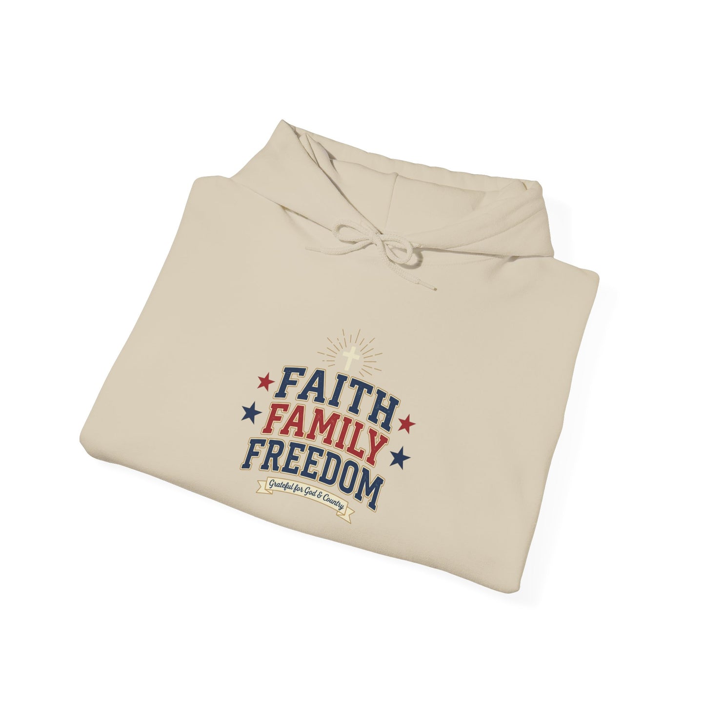 Faith Family Freedom Hoodie | patriotic, faith-based, vintage Americana